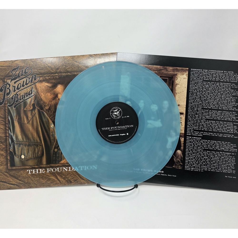 Zac Brown Band The Foundation 12" Blue Vinyl LP 33 RPM Home Grown Music 2008